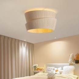 Wabi Sabi Flush Mount French Creme Style dobbeltlags stof lampeskærm Loftslampe