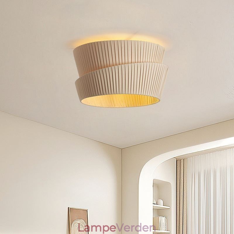 Wabi Sabi Flush Mount French Creme Style dobbeltlags stof lampeskærm Loftslampe