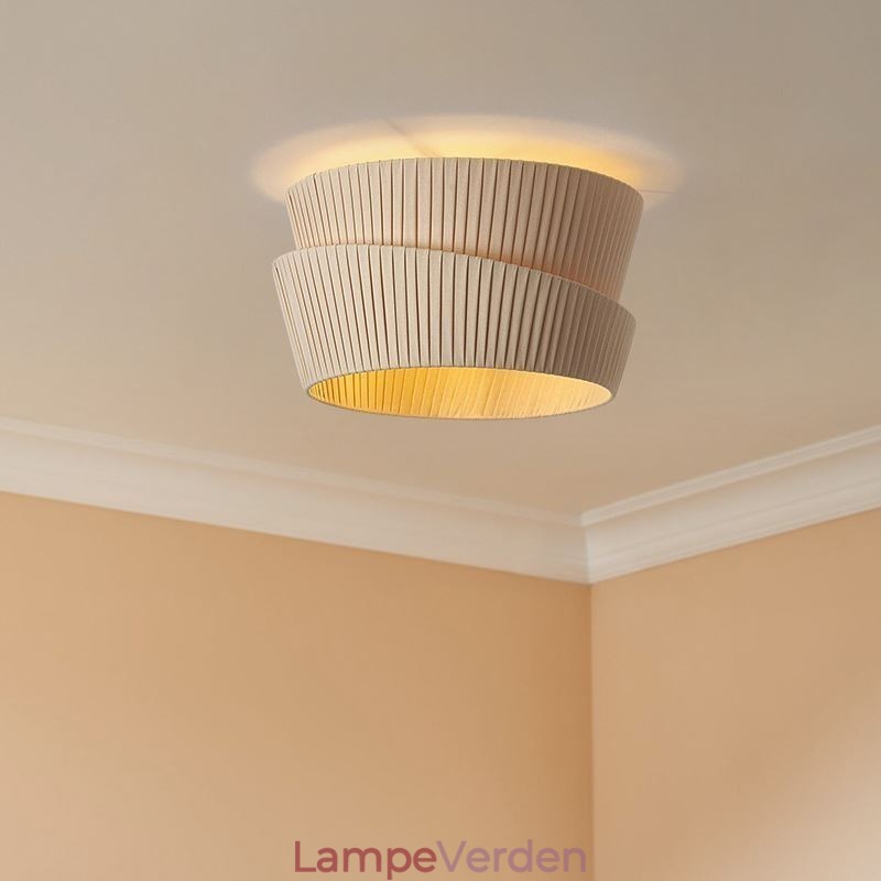 Wabi Sabi Flush Mount French Creme Style dobbeltlags stof lampeskærm Loftslampe