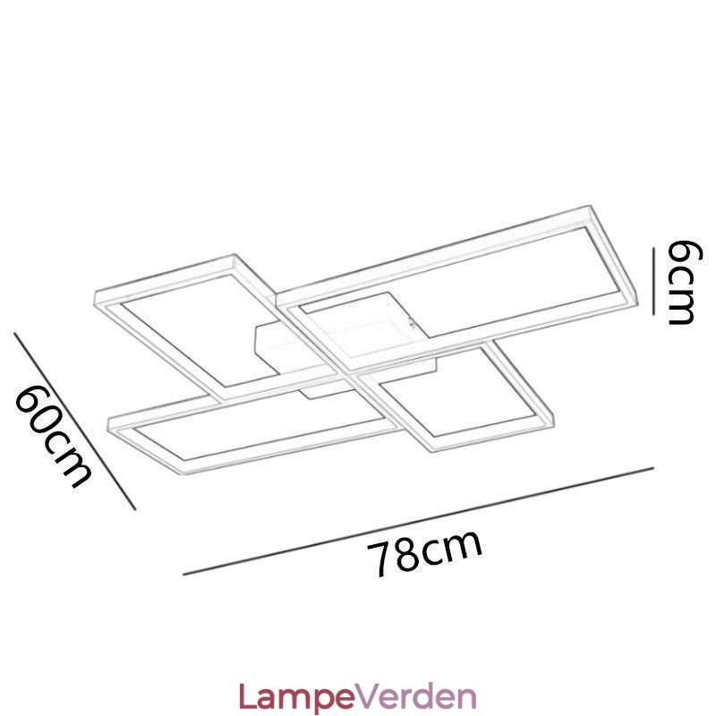 Flush Mount Mosaic Geometrisk firkantet loftslampe