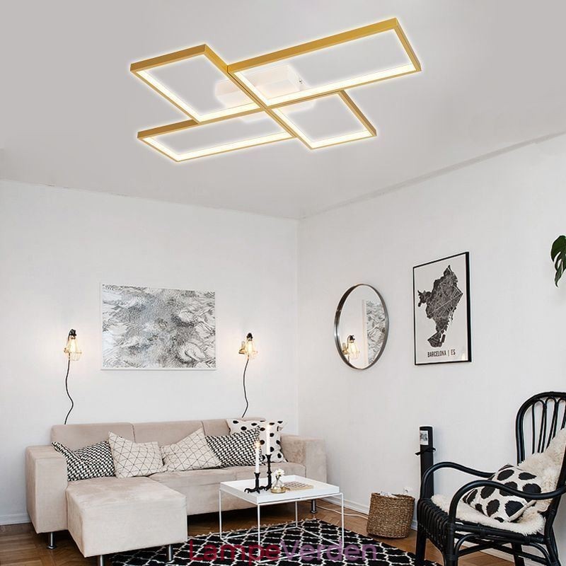 Flush Mount Mosaic Geometrisk firkantet loftslampe