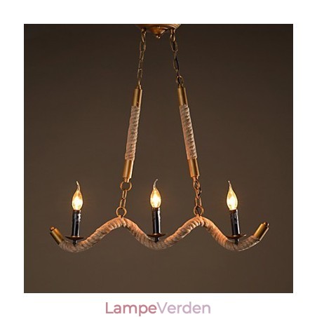 Stearinlys Hamp Lysekrone Vintage Pendant Smedejern Wave Hamp Rope Lysekrone Stearinlys Hamp Lysekrone Vintage Pendant Smedejern Wave Hamp Rope Lysekrone