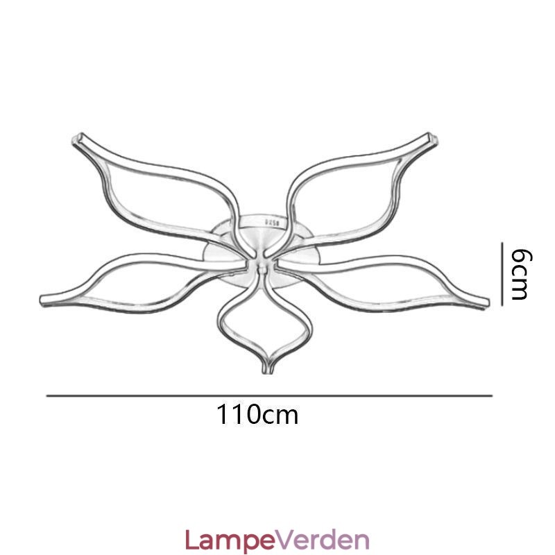 Flush Mount Minimalistisk Five Leaf Flower Loftslampe
