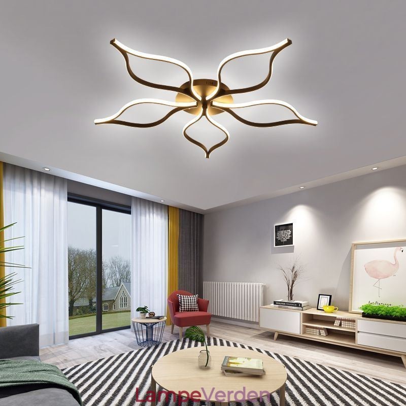 Flush Mount Minimalistisk Five Leaf Flower Loftslampe