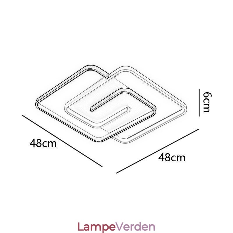 Flush Mount akryl wrap firkantet loftslampe