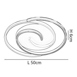 Flush Mount Acryl Wrap Round Loftslampe