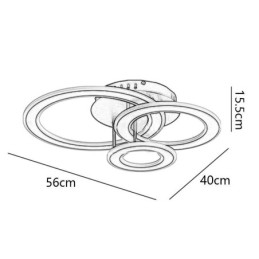 Flush Mount Triple akryl rund loftslampe