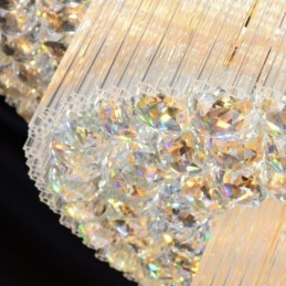 Krystal Flush Mount Rund Crystal Loftslampe med fjernbetjening 80CM