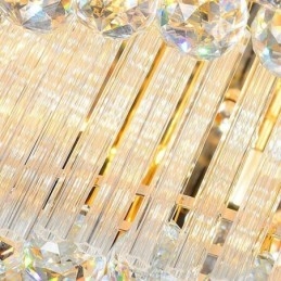 Krystal Flush Mount Rund Crystal Loftslampe med fjernbetjening 80CM