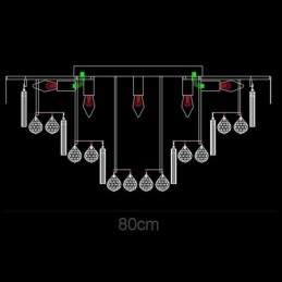 Krystal Flush Mount Rund Crystal Loftslampe med fjernbetjening 80CM