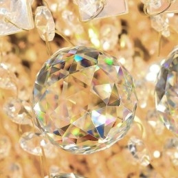 Krystal Flush Mount Rund Crystal Loftslampe med fjernbetjening 80CM