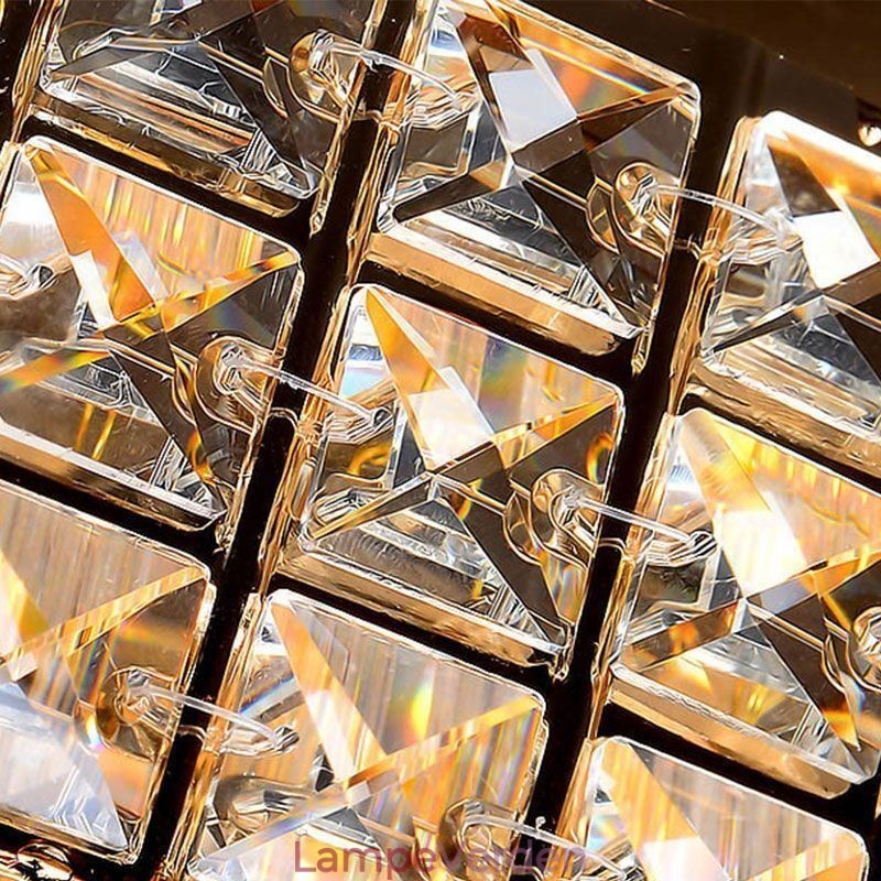 Krystal Flush Mount Rund Crystal Loftslampe med fjernbetjening 80CM