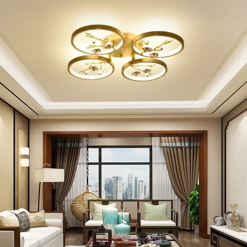 Flush Mount kobber Art Branch Plum Blossom Loftslys