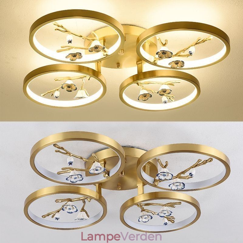 Flush Mount kobber Art Branch Plum Blossom Loftslys