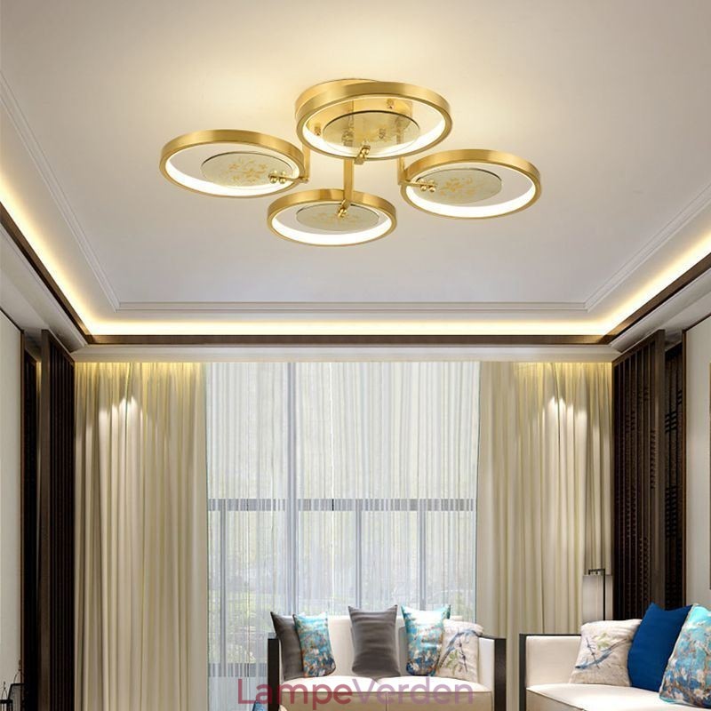 Flush Mount akryl kobber kunst tryk loftslampe