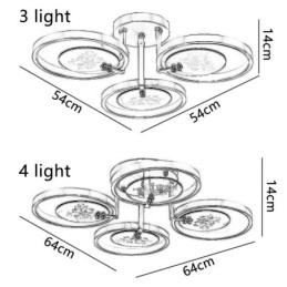 Flush Mount akryl kobber kunst tryk loftslampe