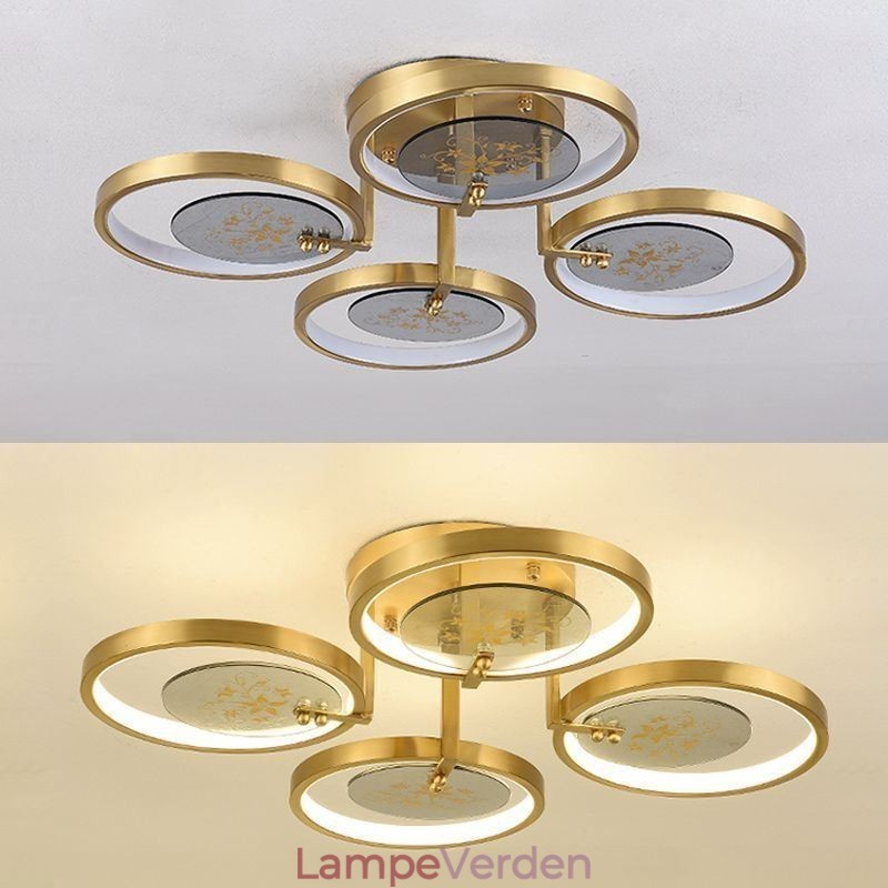 Flush Mount akryl kobber kunst tryk loftslampe