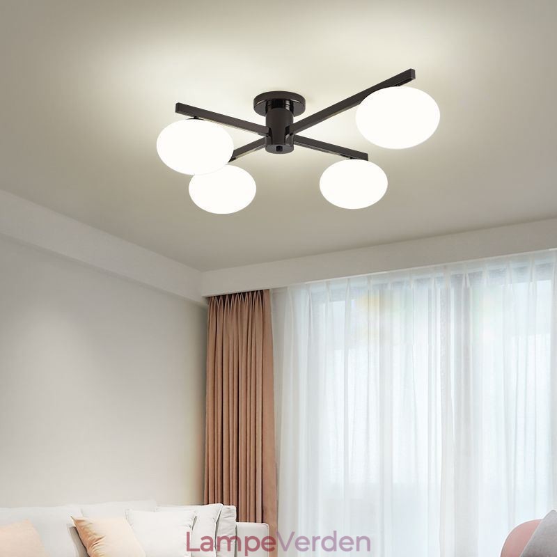 Nordic Glass Flush Mount Creative Smedejernsloftslampe