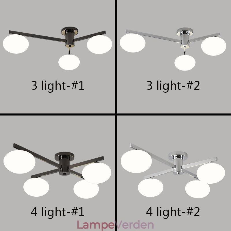 Nordic Glass Flush Mount Creative Smedejernsloftslampe