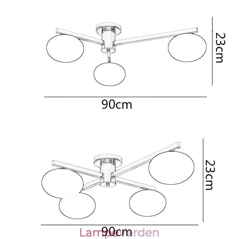 Nordic Glass Flush Mount Creative Smedejernsloftslampe