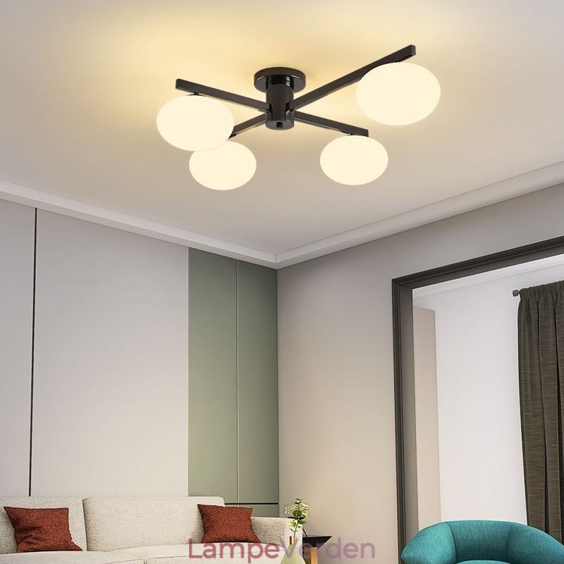 Nordic Glass Flush Mount Creative Smedejernsloftslampe