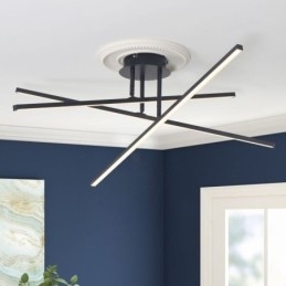 Moderne enkel flush-mount aluminium kunststrimmel loftslampe
