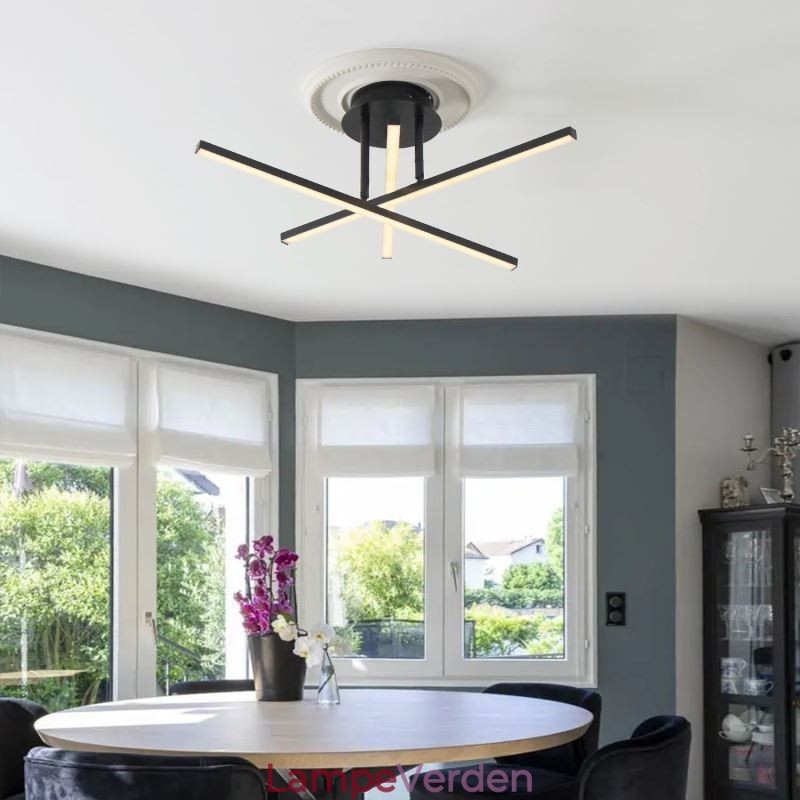 Moderne enkel flush-mount aluminium kunststrimmel loftslampe