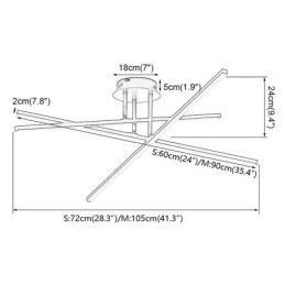 Moderne enkel flush-mount aluminium kunststrimmel loftslampe