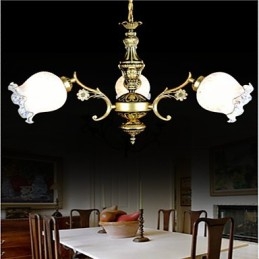 Bronze lysekrone Three Lights European Retro Classic