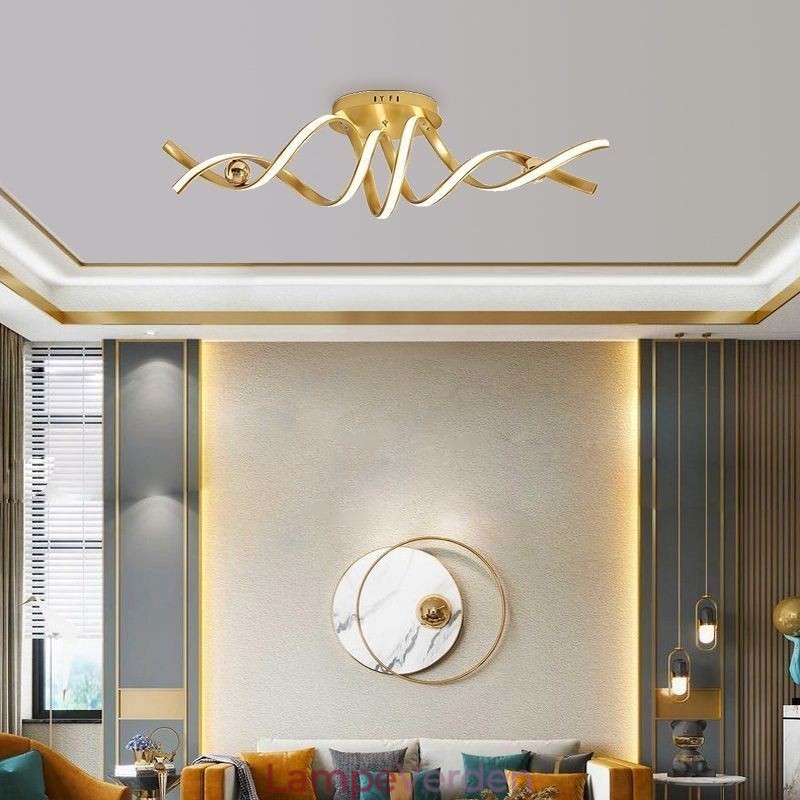 Moderne Flush Mount Aluminium Art Spiral Loftslampe Lys