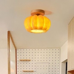 Enkelt hoved græskar Flush Mount japansk retro loftslampe