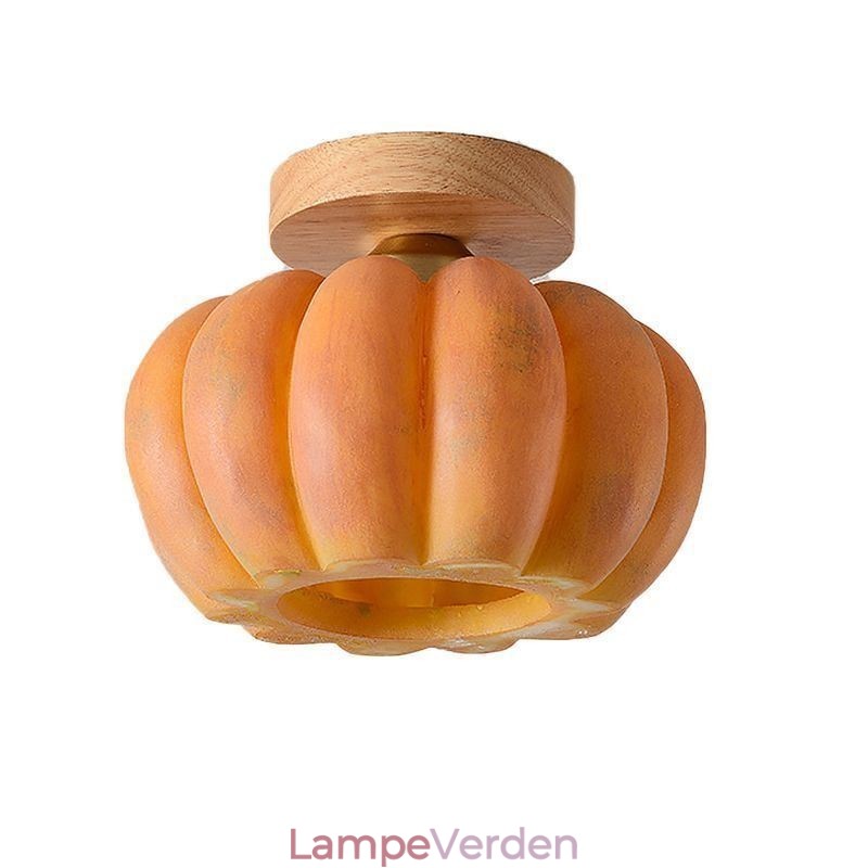 Enkelt hoved græskar Flush Mount japansk retro loftslampe