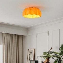 Enkelt hoved græskar Flush Mount japansk retro loftslampe