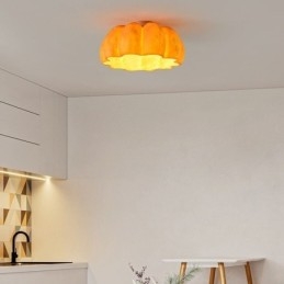 Enkelt hoved græskar Flush Mount japansk retro loftslampe