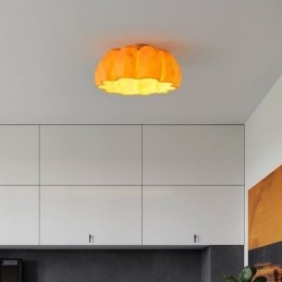 Enkelt hoved græskar Flush Mount japansk retro loftslampe