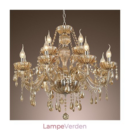 Lysekrone Krystal Luksus Moderne 2 Etager Living 12 Lights Lysekrone Krystal Luksus Moderne 2 Etager Living 12 Lights