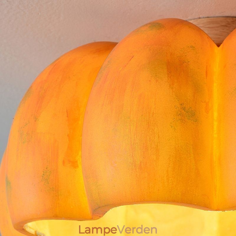 Enkelt hoved græskar Flush Mount japansk retro loftslampe