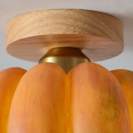 Enkelt hoved græskar Flush Mount japansk retro loftslampe