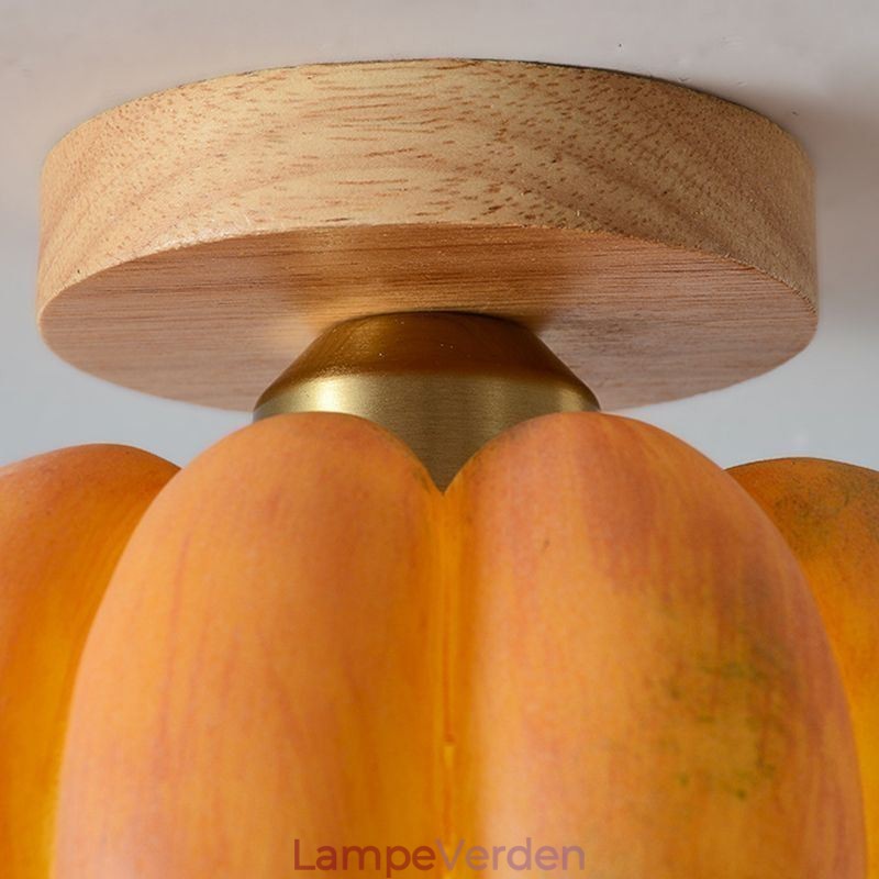 Enkelt hoved græskar Flush Mount japansk retro loftslampe