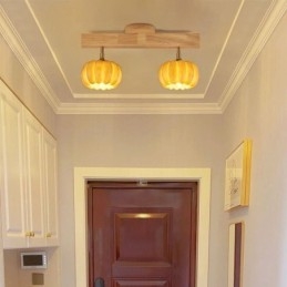 Dobbelt lille græskar flush Mount japansk retro loftslampe