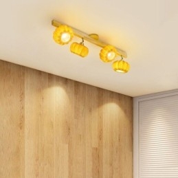 Dobbelt lille græskar flush Mount japansk retro loftslampe