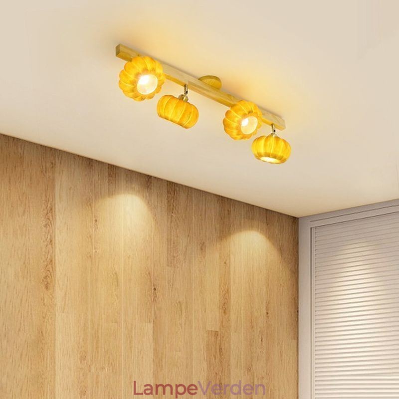 Dobbelt lille græskar flush Mount japansk retro loftslampe
