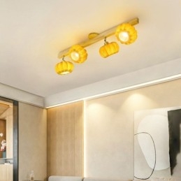 Dobbelt lille græskar flush Mount japansk retro loftslampe