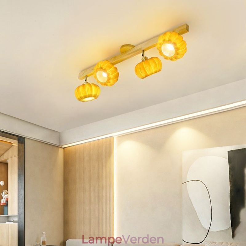 Dobbelt lille græskar flush Mount japansk retro loftslampe