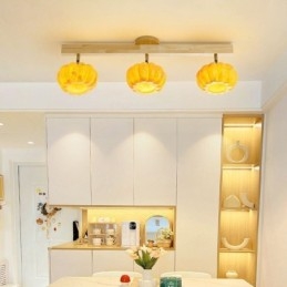 Dobbelt lille græskar flush Mount japansk retro loftslampe
