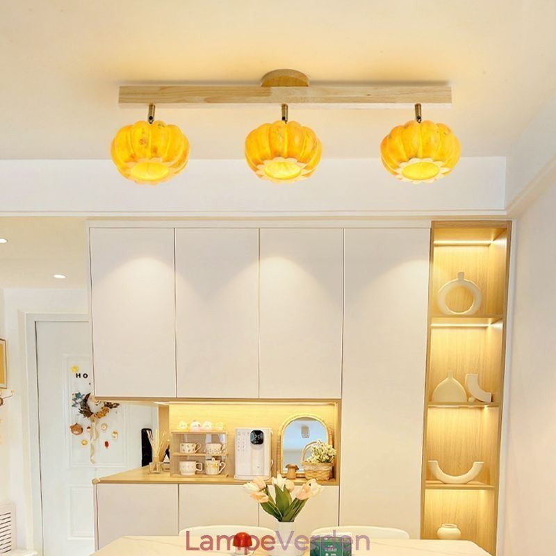 Dobbelt lille græskar flush Mount japansk retro loftslampe