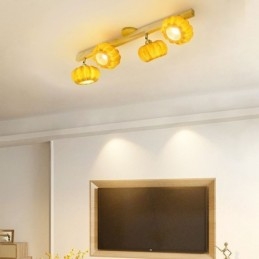 Dobbelt lille græskar flush Mount japansk retro loftslampe