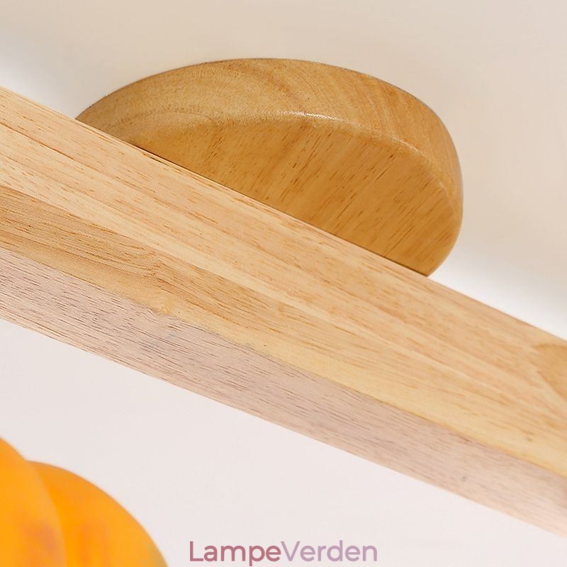Dobbelt lille græskar flush Mount japansk retro loftslampe