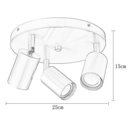 Moderne Flush Mount Golden Black Flush Mount med 3 lys kobber kunst hjemmebelysning