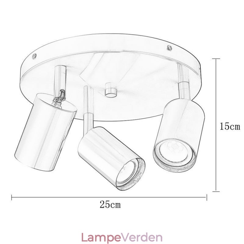 Moderne Flush Mount Golden Black Flush Mount med 3 lys kobber kunst hjemmebelysning